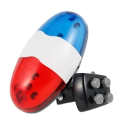 Bicycle Bell 6 LED 4 Tone Bicycle Horn Bike Call LED Bike Police Light Electronic Sound Loud Siren Kid Accessories Bike Scooter