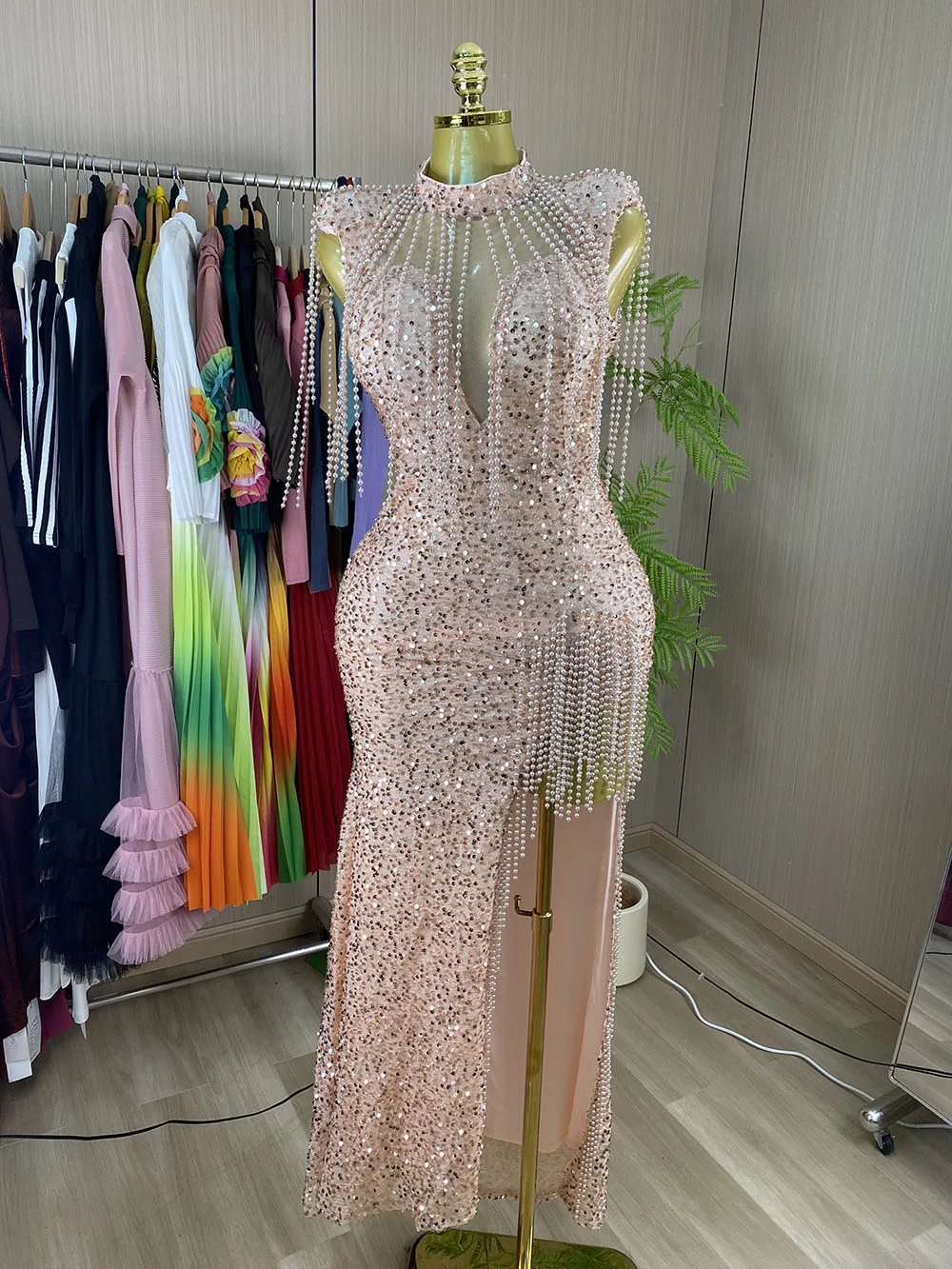 2026 Western-style luxury women's formal gown: a form-fitting, beaded mermaid-style evening dress for parties and galas-GZXX1110
