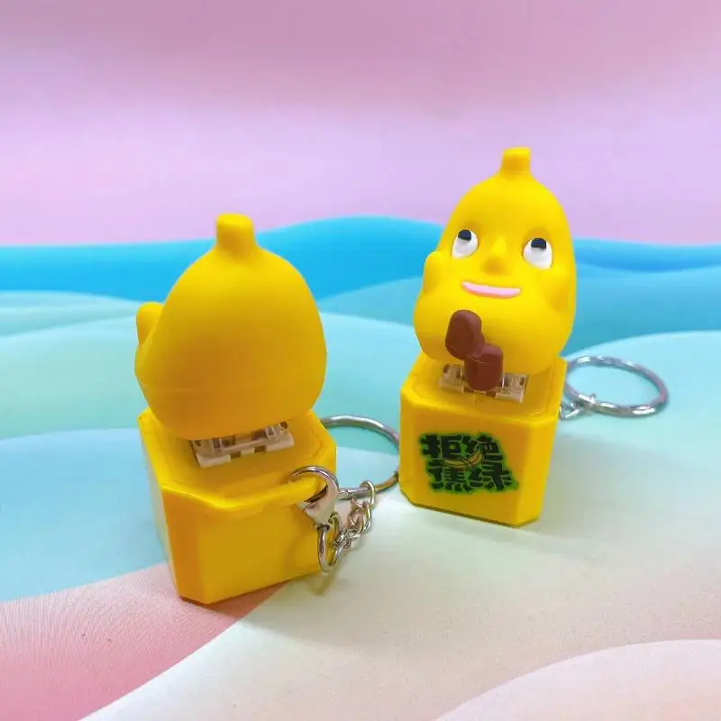 Cartoon-Bananen-Tastatur-Clicker Fidget-Spielzeug LED-Tastenkappe Schlüsselanhänger Stressabbau-Fingerspielzeug Entspannungsspielzeug – Detail 1