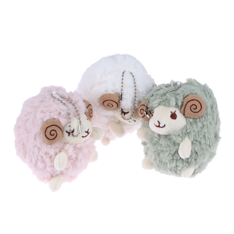 1PCS Cute Mini Sheep Plush Pendant Soft Lamb Doll Ornament Keychain For Car Decoration Backpack Decor Sheep Plush Pendant