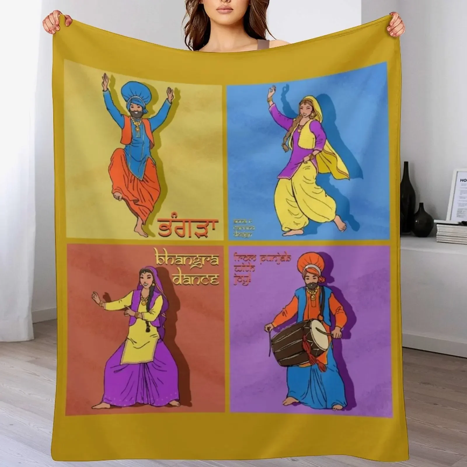 

Bhangra dance Throw Blanket Soft Plaid Soft Big Thins for sofa Blankets