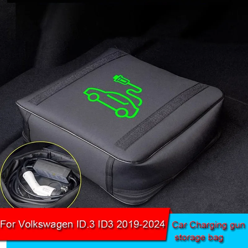 

EV Car Portable Charging Cable Storage Carry Bag For Volkswagen ID.3 ID3 2019-2022 2023 Waterproof Retardant Trunk Storage Box