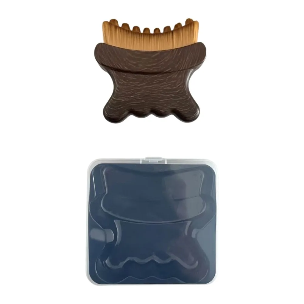Ergonomic Shape Lymphatic Face Brush Curved Handle Storage Case Contour Massage Brush Soft Bristles Easy Hold