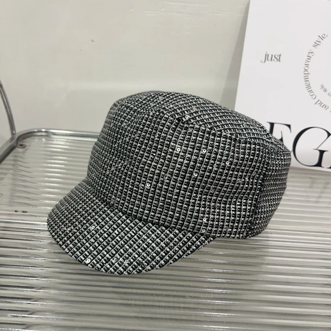 Shiny Sequin Equestrian Hat Men Women Retro Elegant Fashion Forward Hat Gorras Para Mujer Gorras Para Caballero 4m762