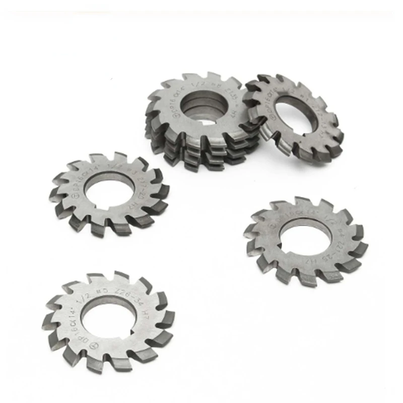 8PCS M0.4/M0.5/M0.6/M0.7/M0.8/M1/M1.25/M1.5/M2/M3/M4 Modulus PA20 Degrees NO.1-NO.8 HSS Gear Milling Cutter Gear Cutting Tools