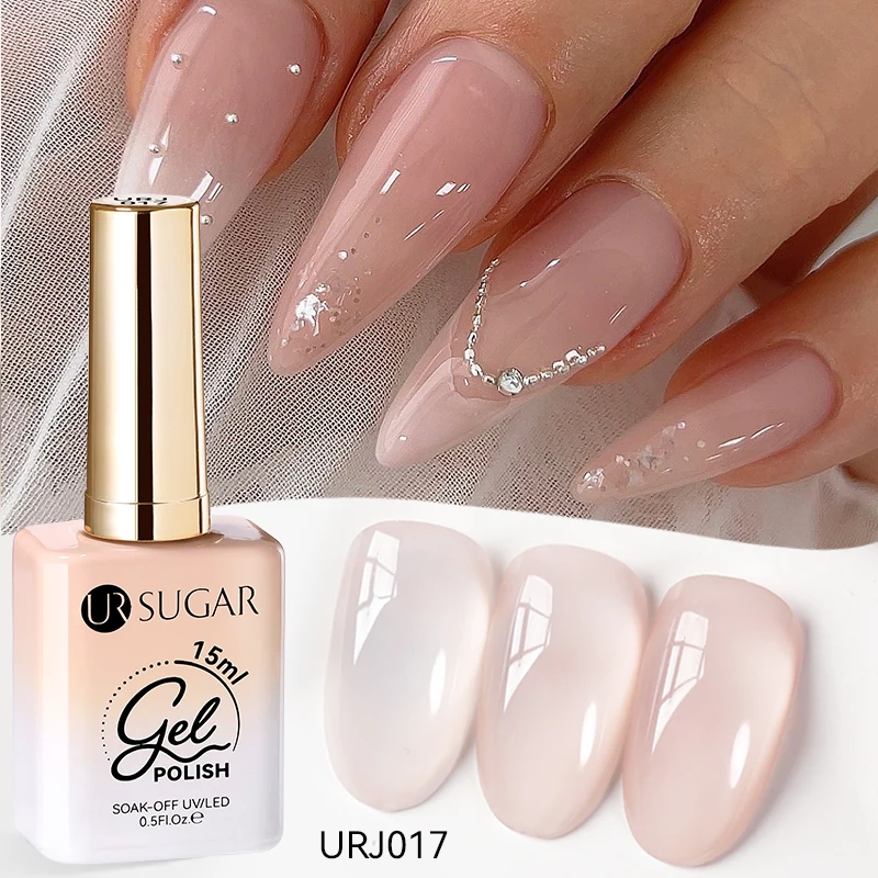 UR SUIKER 15 ml Jelly Gel Nagellak Zwart Rood Roze Kleur Semi Permanente Nail Art Manicure Losweken LED UV Gel nagellak