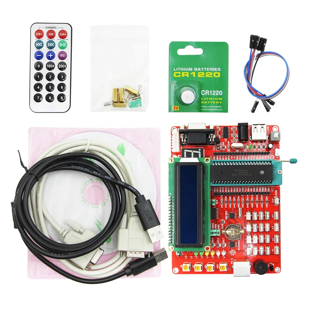 Tablero de aprendizaje, tablero de experimentos de microcontrolador PIC, tablero de desarrollo de microcontrolador PIC, tutoriales de vídeo 16F877A