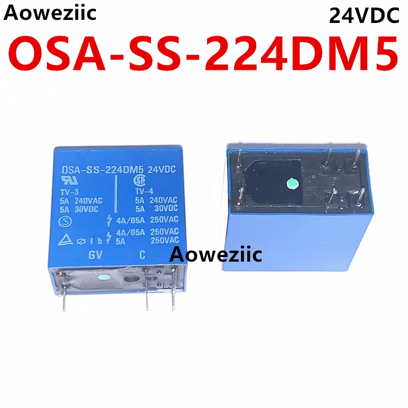 OSA-SS-224DM5 24VDC 5A in-line 6-pin relay, brand new, original and genuine