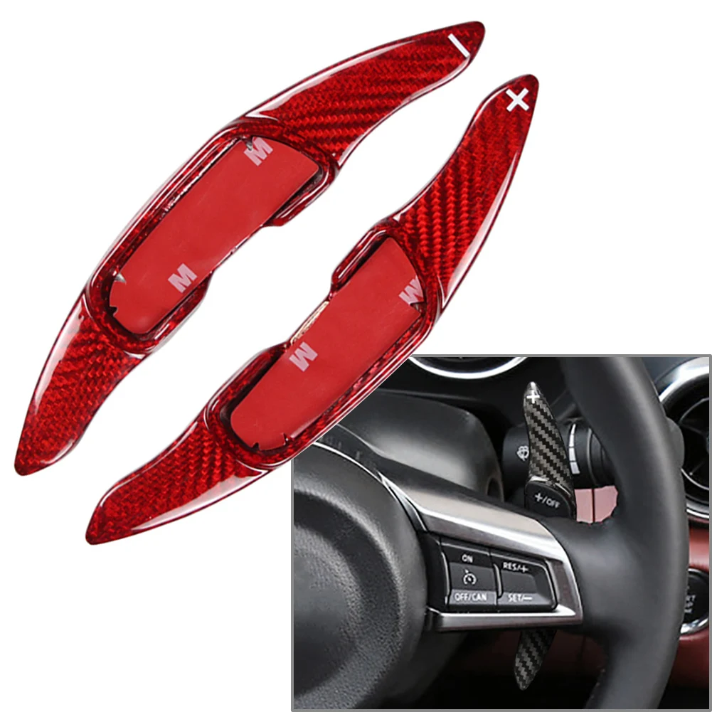 

1Pair Carbon Fiber Steering Wheel Shifter Paddle Shift Extension For Mazda3 BM BN Mazda6 GJ GL CX-3 CX-5 CX5 CX3