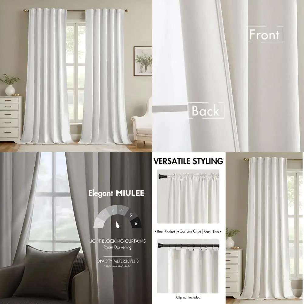 

Luxury 84 Soft Thermal Insulated Curtains for Bedrooms, Living Rooms - Modern Darkening Drapes, W52 x L84, 2 Panels