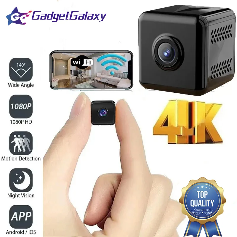 Mini telecamera domestica Piccole telecamere HD wireless 1080p Rilevazione movimento aggiornata esterna Avvisi di sicurezza Telecamera per visione notturna NOVITÀ