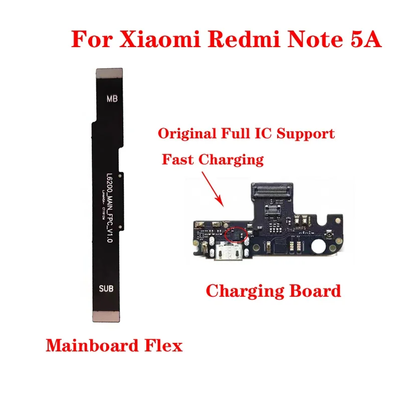 

USB Charging Dock Port Board Connector Microphone Repair Parts Mainboard Flex Cable For Redmi Note 5A