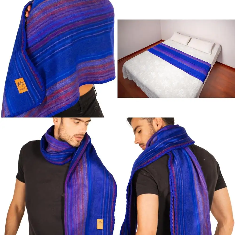 

Шаль унисекс из 70% шерсти альпаки — стильное одеяло для мужчин и женщин