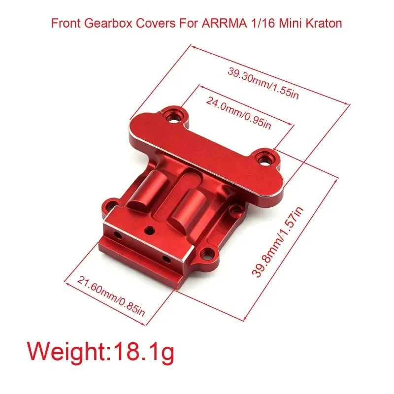 Aluminum Front gearbox covers For ARRMA 1/16 Mini Kraton RC Car Upgrades Parts