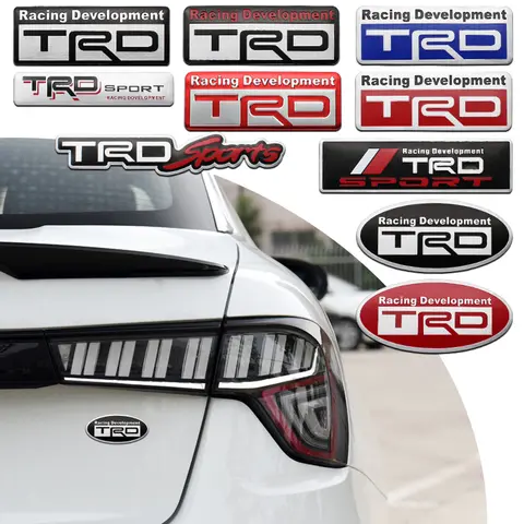 För Toyota Corolla Yaris Aygo Prius CHR Camry Auris Avensis Cruiser 3D-bil i aluminium TRD-emblemklistermärken Tillbehör 10 best sales Toyota Aygo 2015 tillbehör - №8