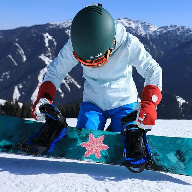 Tappetini per stomp da snowboard con fiocco di neve Tappetino per stomp trasparente a forma di impugnatura migliorata Cuscinetti per stomp per snowboard Design rialzato 3D portatile