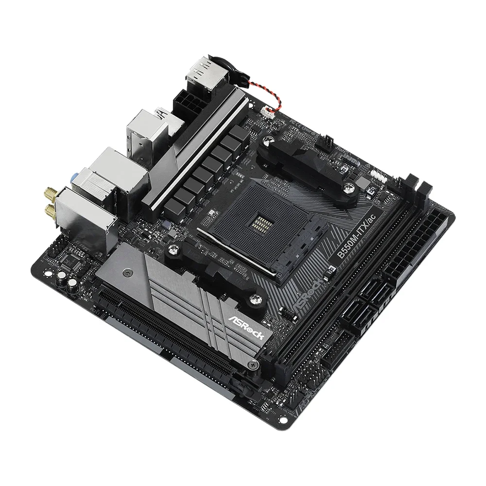 اللوحة الأم ASRock B550M-ITX/AC تدعم Ryzen 5 5600 5600G R7 5700X 5800X3D CPU DDR4 4733MHz 64GB M.2 NVME AMD B550 PCIe 4.0