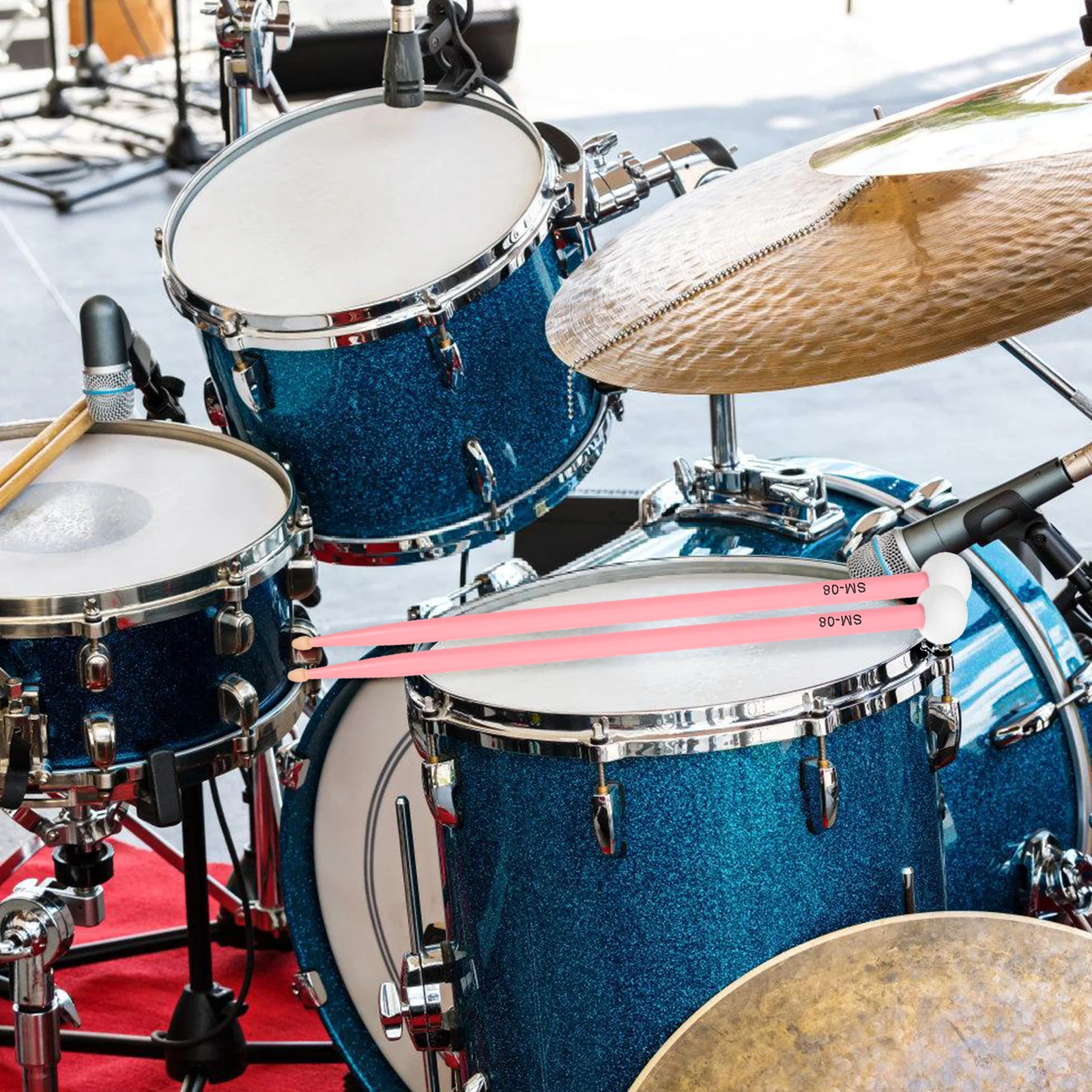 1 Pasang Stik Drum Maple Dual-Head Felt Mallets untuk Timpani Drum Set Instrumen Perkusi Kepala Lembut Aksesoris Drumming