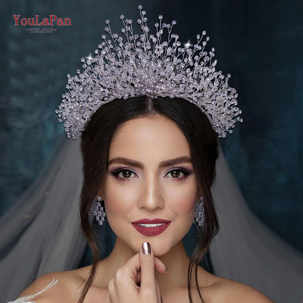 

YouLaPan HP193P Wedding Headwear Necklace Earrings Jewelry Set Bride Headbands Rhinestone Headpiece Bridal Tiaras and Crowns