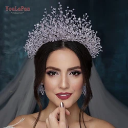 YouLaPan HP193P Wedding Headwear Necklace Earrings Jewelry Set Bride Headbands Rhinestone Headpiece Bridal Tiaras and Crowns