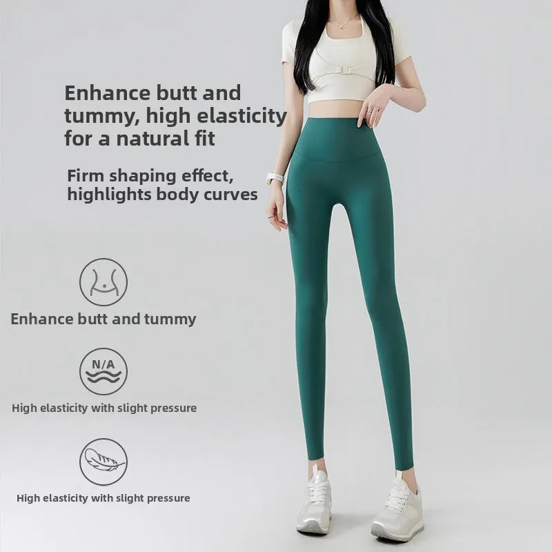2025, trendige High-Waist-Po-Lifting-Fitn-Hose für Damen, nacktes Gefühl, FCE-Sport, sexy Yoga-Hose, langes, dünnes Material