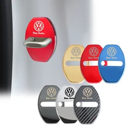 4PCS Car Door Lock Cover Case For VW Volkswagen New R RLINE GTI 4 Motion Badge Caddy Scirocco Passat Polo Auto Accessories