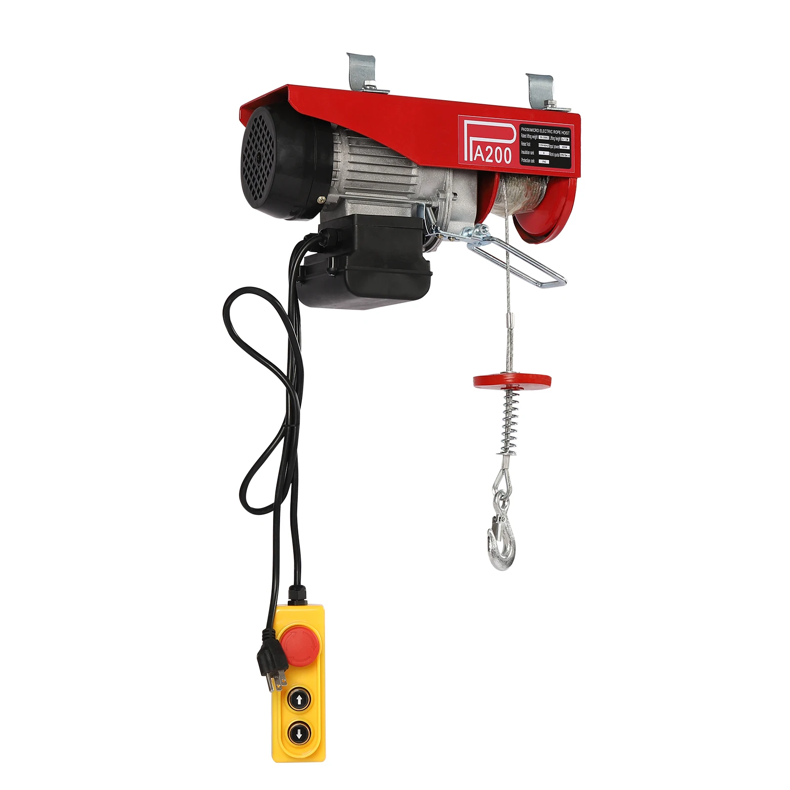 200KG/250KG Electric Hoist Winch Crane Overhead With Remote Control And 6m/20ft(Double Cable) Lifting Height