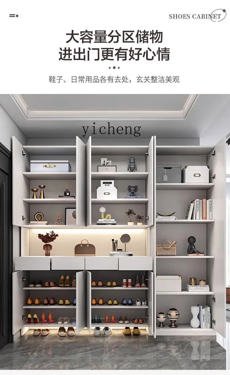 i10.9- Aviation Honeycomb Panel Aluminum Alloy Shoe Cabinet Shoe Changing Stool Entryway Entrance Cabinet Wall Storage