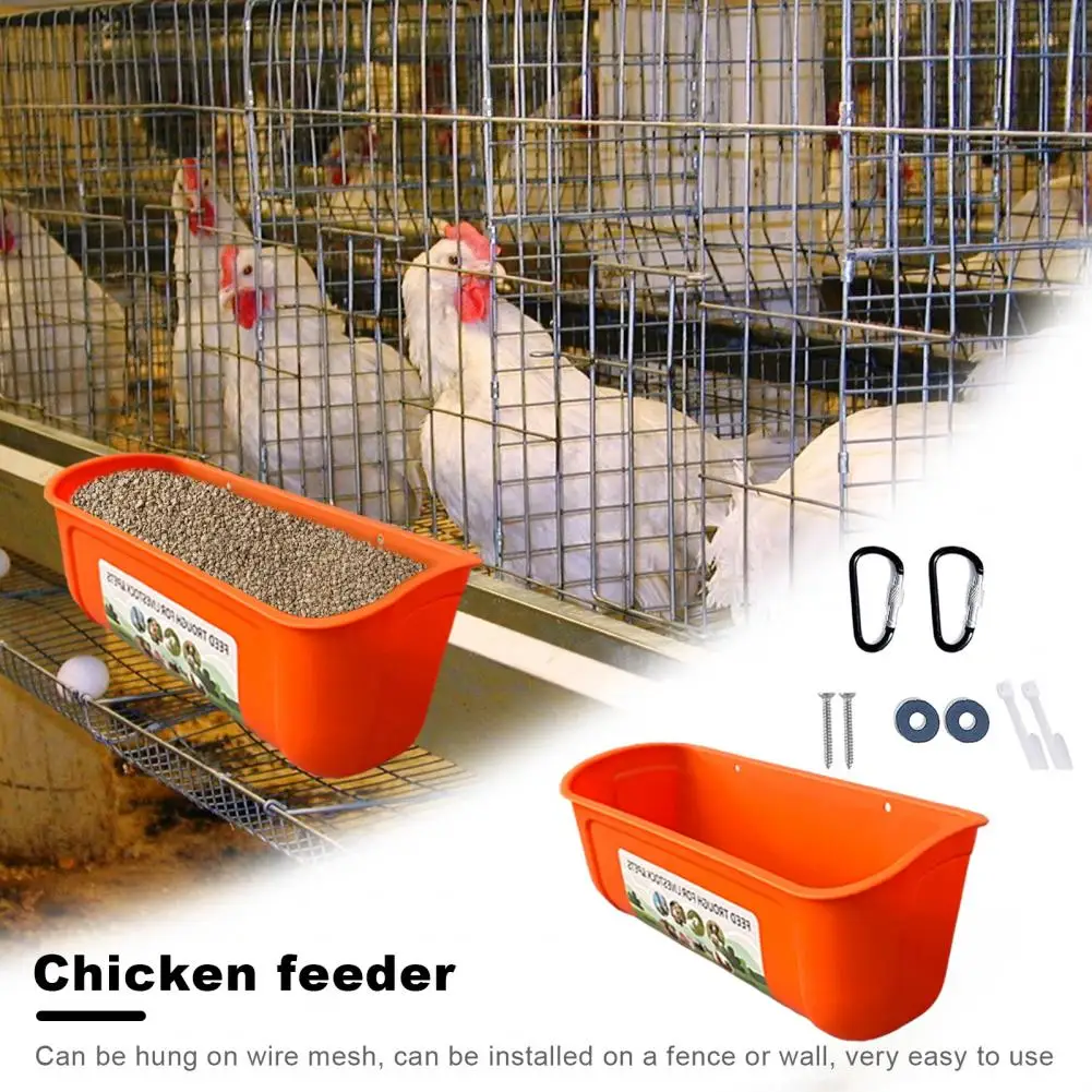 1Pc Odor-free Livestock Feeder Large Capacity for Chicken Duck Feeder Durable Spill-proof Hanging Goose Fence Feeder for Goat