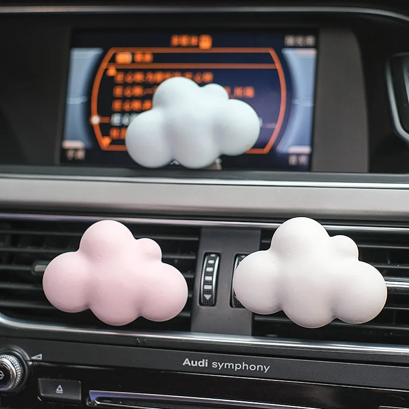 

For Tesla Model 3 Y 2021-2025 Cute Cloud Car Air Freshener Ornaments Gypsum Perfume Auto Air Vent Freshener Lasting Aromatherapy