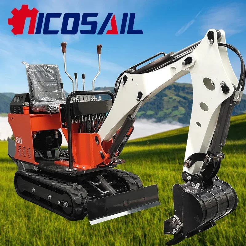 

China customized Factory Mini Crawler Excavators 0.8Ton For Garden Low Price Minibagger Machine Portable Small Bagger