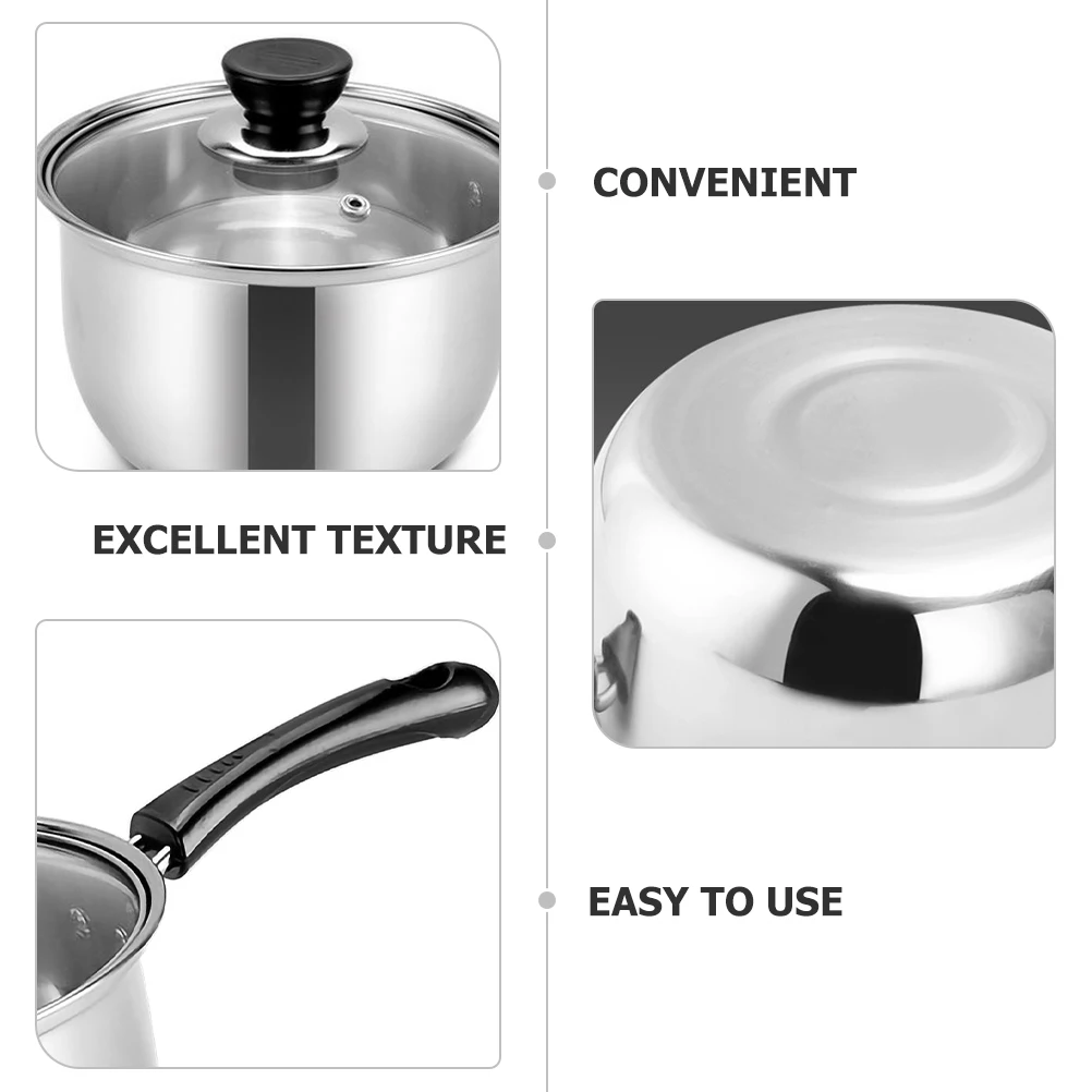 

Small Milk Pot Sauce Pans for Stove Top Saucepan with Handle Cooking Pots Lid Soup Stainless Steel Lids
