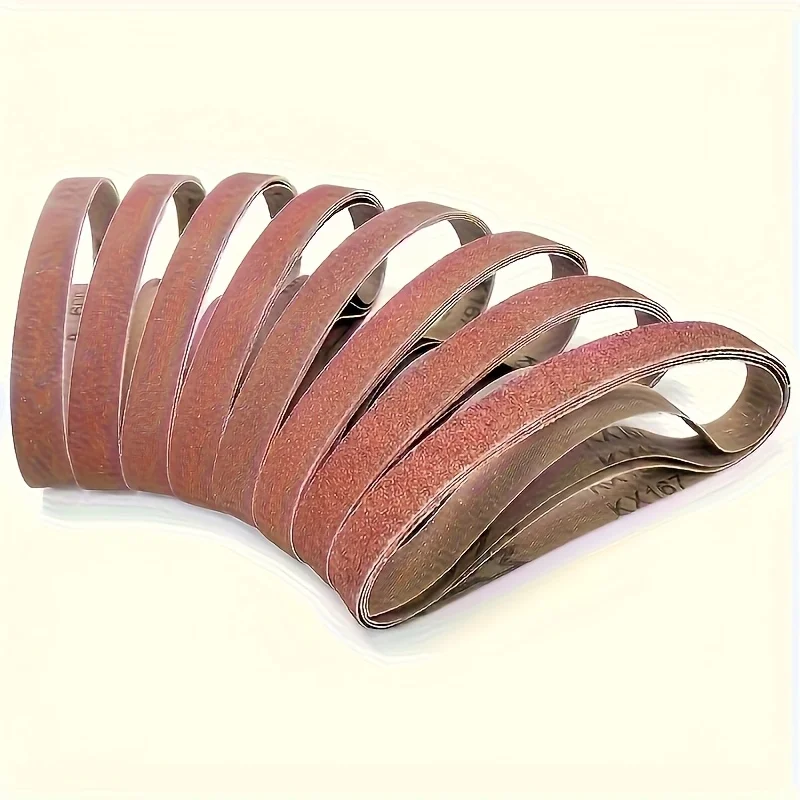 10pcs 60/100/240/320/800# 520x20mm Small Mini Belt Sander For Grinding Stainless Steel Polishing Rust Removing Abrasive Fabric