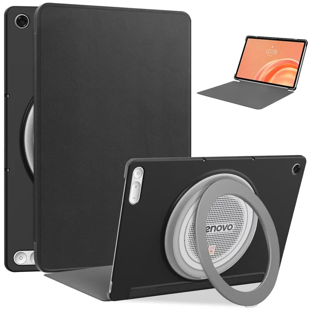 For Lenovo Tab Plus Gen 2 12.1 inch 2026 Case TB355FU PU Leather Tri-Folding Flip Stand Hard Back Tablet Cover Funda Coque