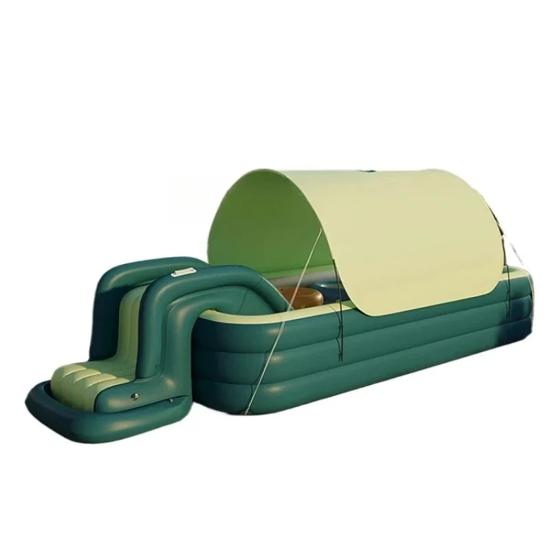 A Household Outdoor with Awning Slide Foldable Large Automatic Inflatable Swimming Pool