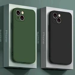 Luxury Original Liquid Silicone Case for IPhone 15 14 13 12 11 Pro Max Mini X XR XS MAX 7 8 Plus SE Soft Shockproof Phone Case