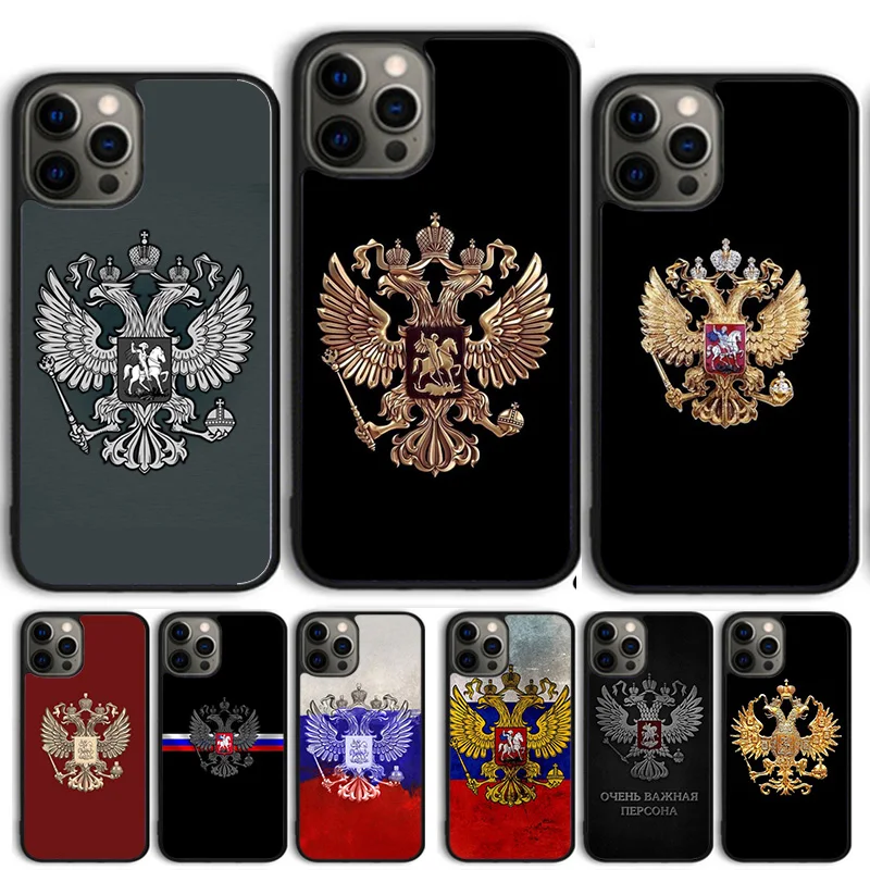 Russia Flag national emblem Phone Case For iPhone 14 15 16 13 12 Mini Max Cover For Apple 11 Pro Max 8 7 Plus SE2020 Coque