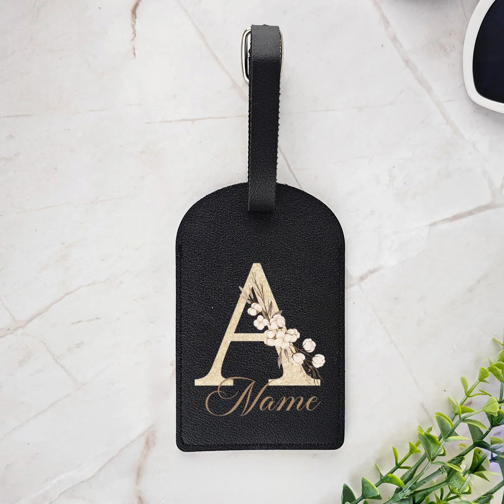 

Personalized Monogram Luggage Tag with Initials & Name PU Suitcase Tag Lightweight Travel Bag Label for Handbags Duffel Gym Bags