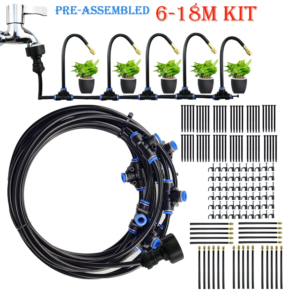 Free Bending Spray Misting Nozzle Kit Garden Greenhouse Irrigation System Fog Aquarium Reptile Humidity Nebulizer