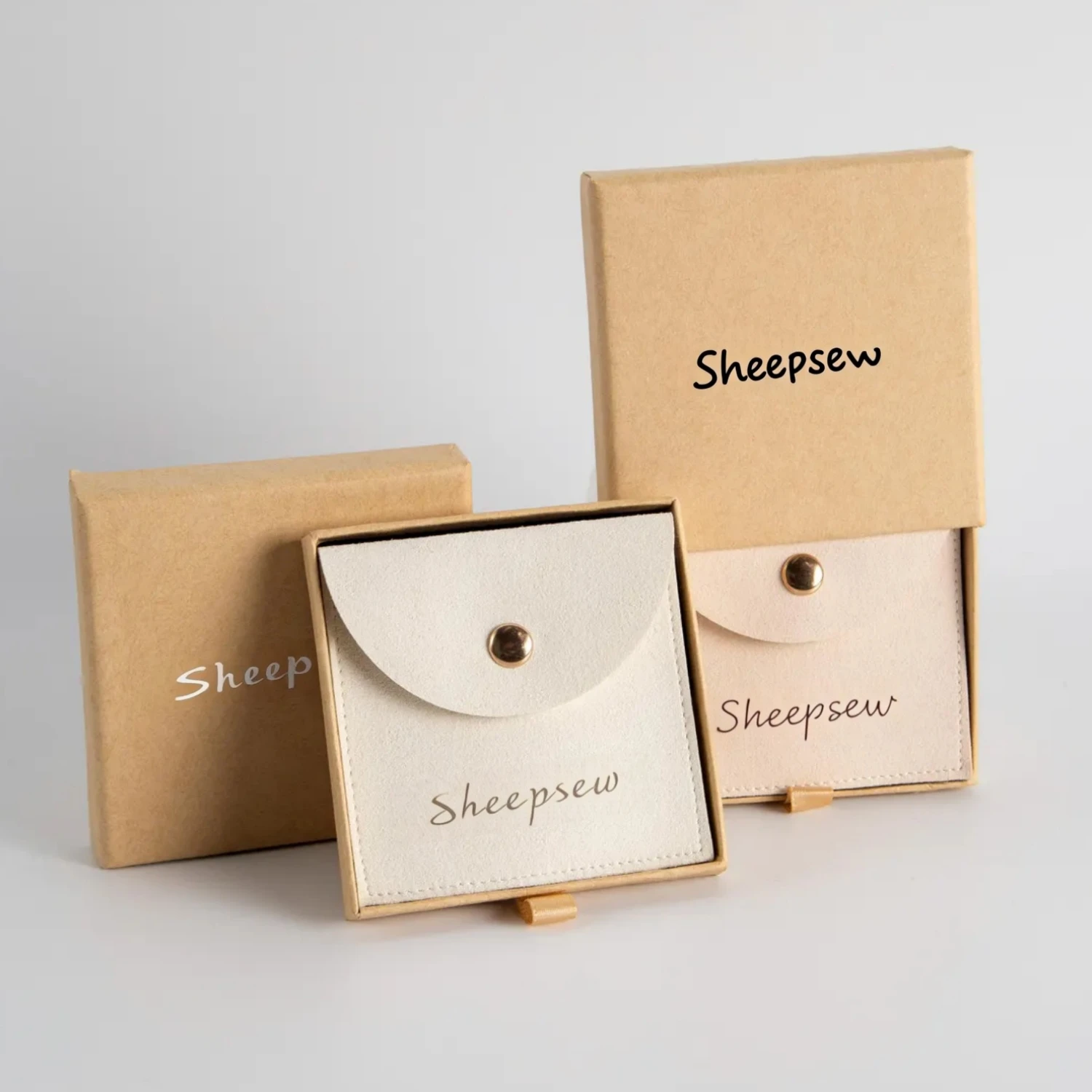 20pcs Gift Packaging Storage Slide Out Paper Jewelry Box Microfiber Pouch Set Drawer Sliding Paper Cardboard Jewelry Box