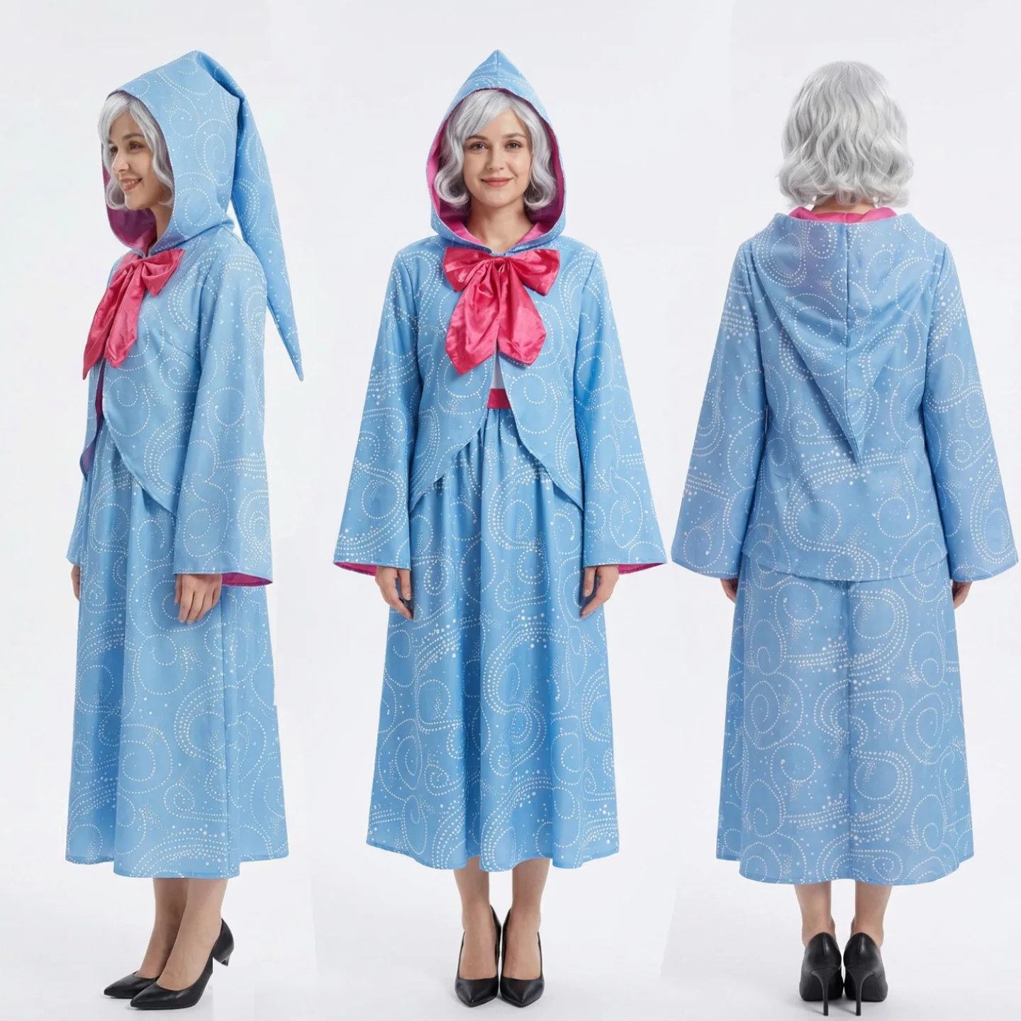 

Halloween Cosplay Cinderella Fairy Godmother Witch Adult Performance Costume Fairy Tale Fantasy Women's Traditional Stage Outfit
