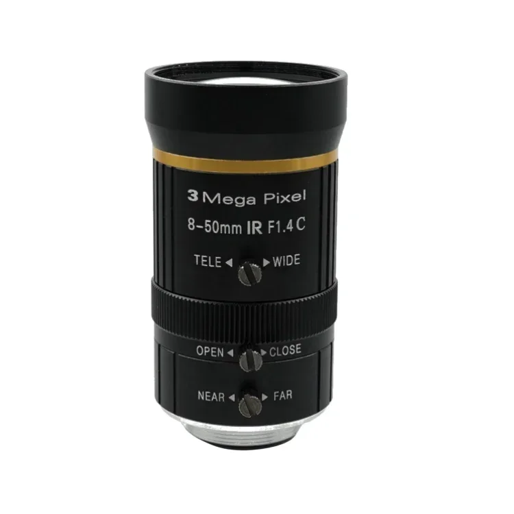 

ZR-M0850MIR-3M Industrial zoom lens vari focal lens veri focal length 8-50mm (7mm) 3MP Format 1/2.5 inch Iris Range F1.4