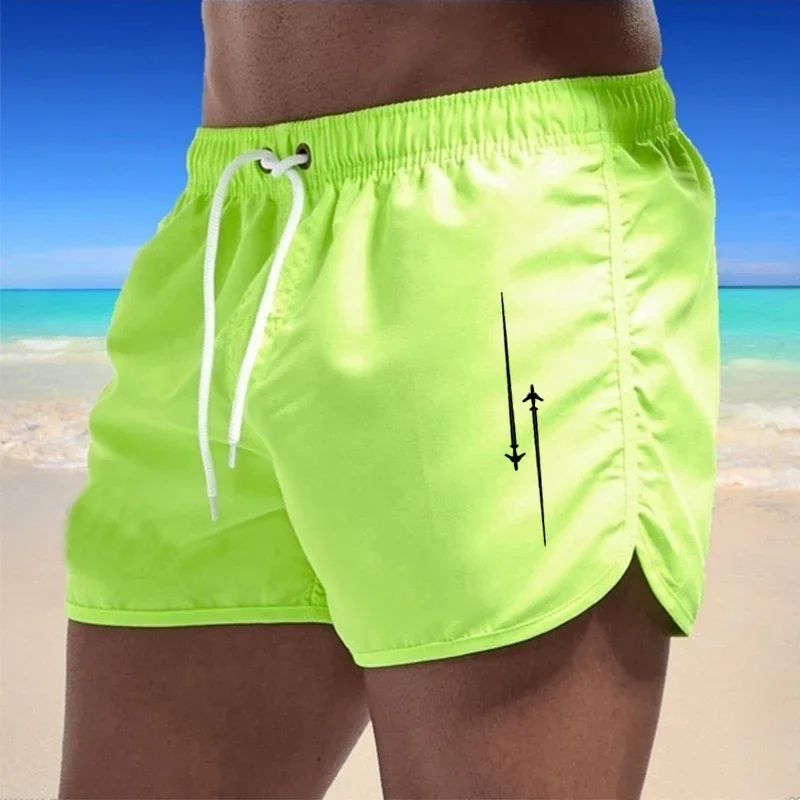 Quick Drying Mens Beach Shorts Print Casual Sports Jogging Sweatpants Swimming Surf Shorts Breathable Comfort Summer Swim Trunks