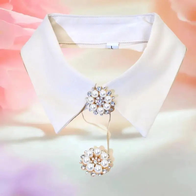 أزرار أكمام من حجر الراين اللؤلؤي يغطي أزرار ملابس عصرية مزخرفة بأكمام لؤلؤية لطيفة مشبك أزرار أكمام نسائية فاخرة #4