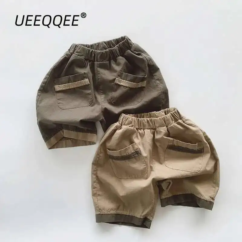 

Spring Summer Children Shorts 1-8Y Boys Cotton Patchwork Casual Short Pants Trousers Korean Toddler Wear For Kids Clothing New