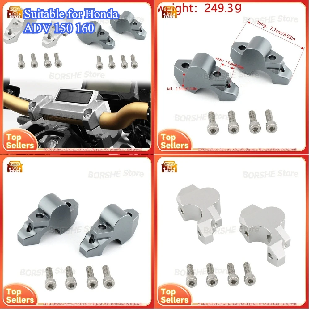 

2026 Motorcycle Handlebar Riser Stem Kit Suitable for Honda ADV 150 160 Handlebar Height Extension Mounting Bracket for Enhanced