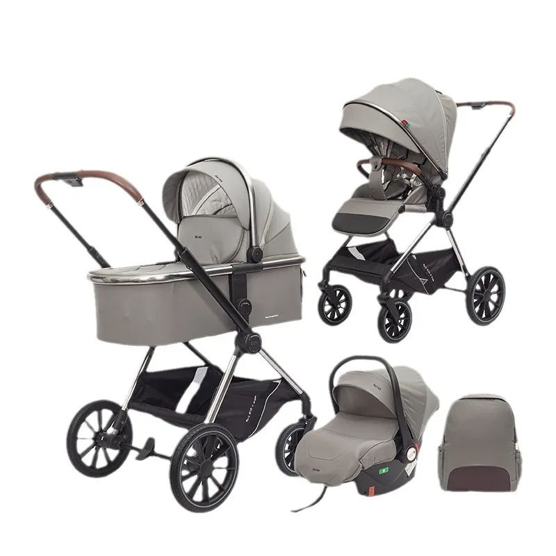 عربة أطفال كيديلو يمكن الجلوس والاستلقاء في اتجاهين ذات مناظر طبيعية عالية 3 في 1 ممتص للصدمات قابل للطي للأطفال حديثي الولادة