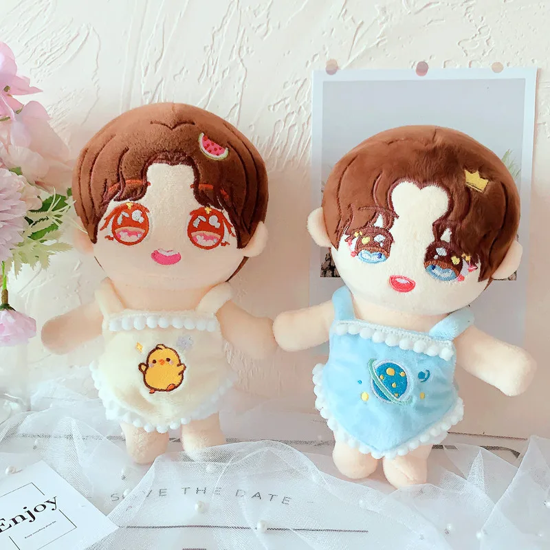 

20cm Kawaii Plush Doll Clothes Accessories Cute Watermelon Planet Chicken Bellyband Set Can Changing Clothes Game Girls Gifts