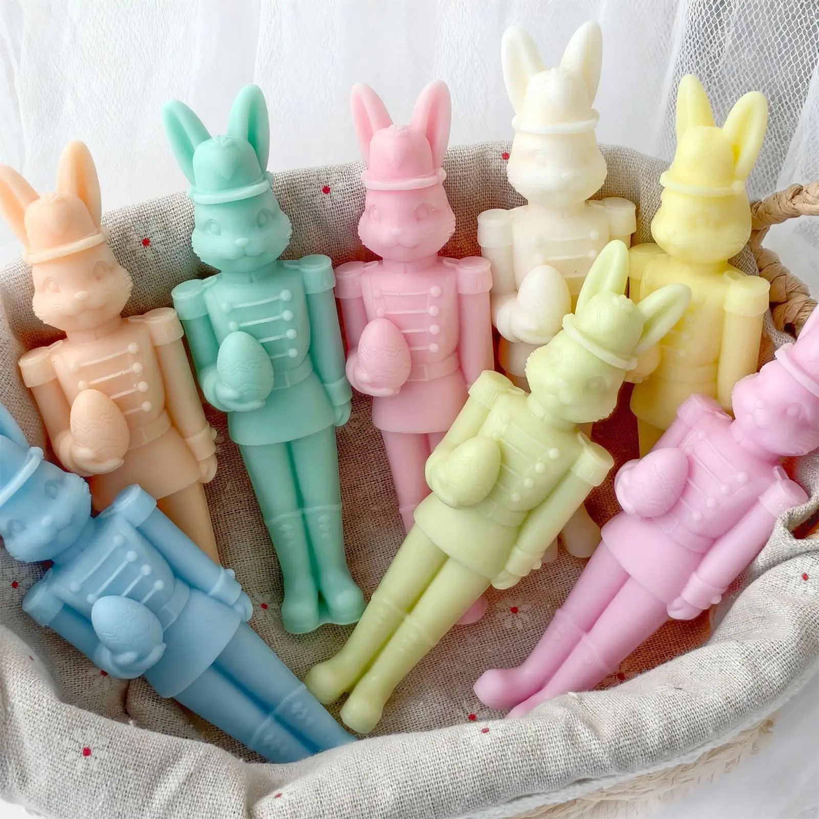 

Bunny Candle Silicone Mold 3D Nutcracker Bunny Mold Easter Candle Making Supplies Rabbit Plaster Mold Easter Decor Candle Mold