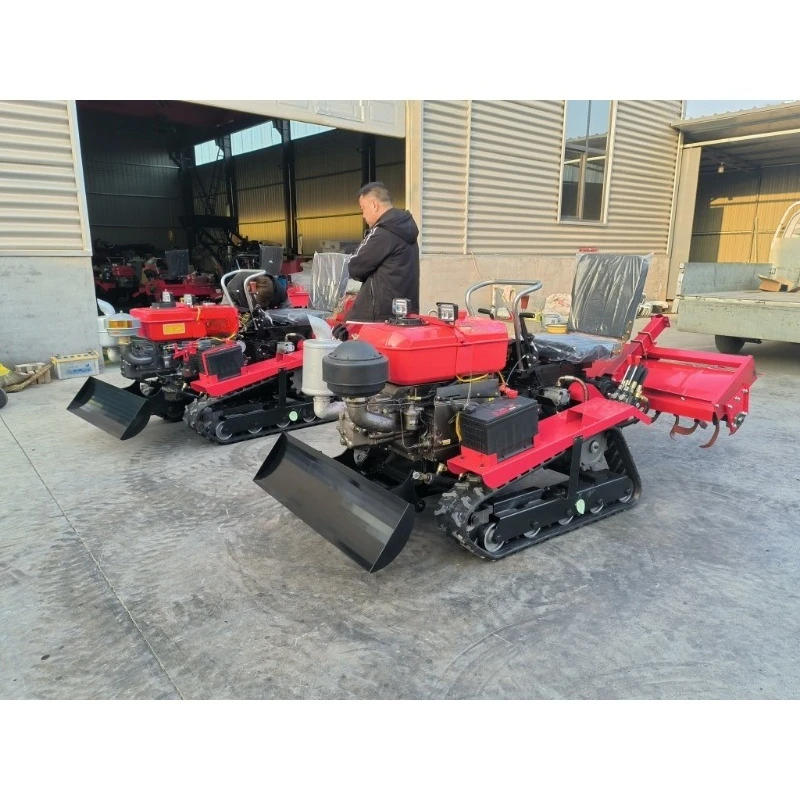 Crawler Rotary Tiller 35hp 50hp Multifunctional Furrowing and Weeding Micro-tiller Ride-on Tilling and Shredding Soil Cultivator